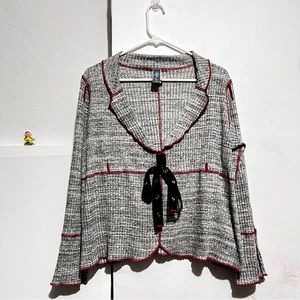 Noblu pull over crinkling ruffles knit art jacket :Box E: